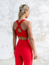 Soutien-gorge de sport rouge croisé Lismina